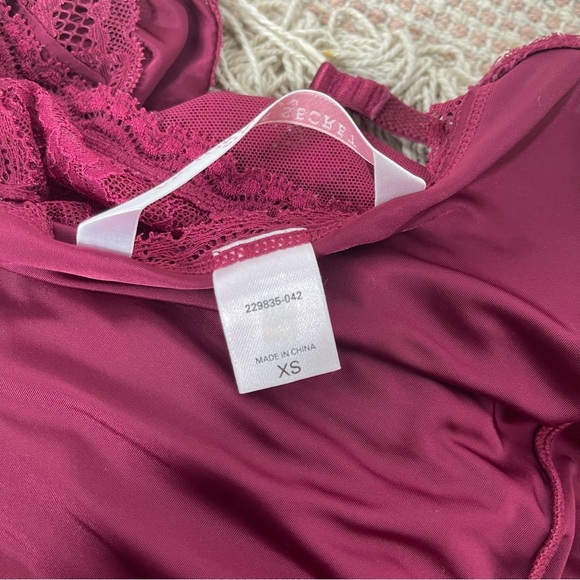 VICTORIA'S SECRET Very Sexy Burgundy Lace Babydoll Size XS Valentines - Picture 12 of 15